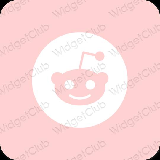 Estetik merah jambu Reddit ikon aplikasi