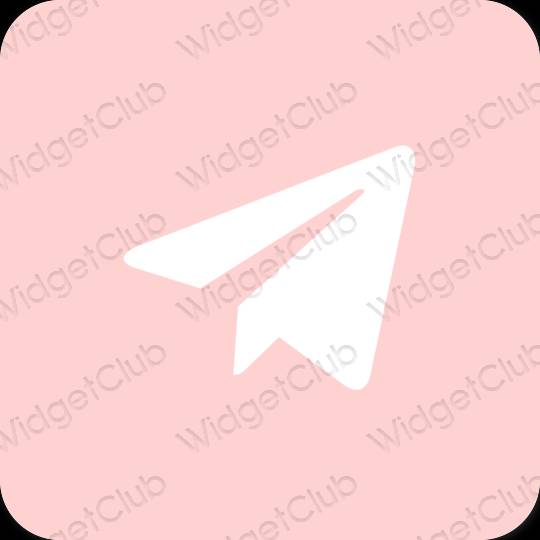 Естетски розе Telegram иконе апликација