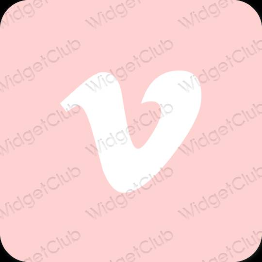 Estetik merah jambu Vimeo ikon aplikasi