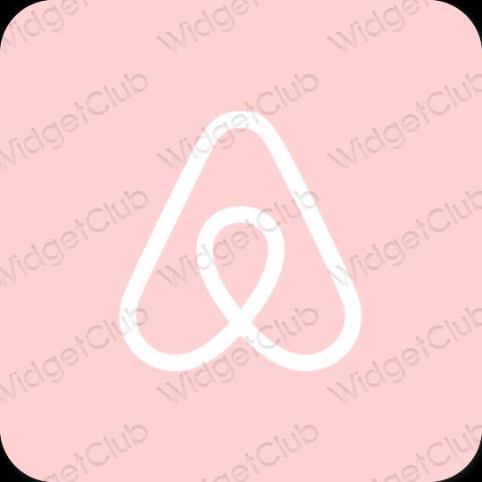 эстетический розовый Airbnb значки приложений