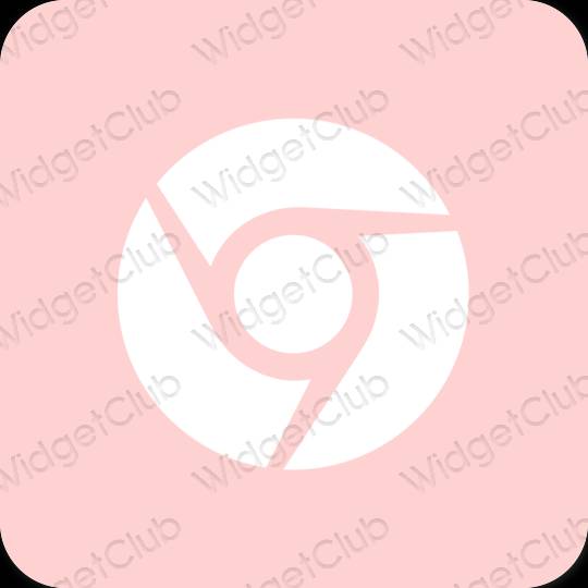 Æstetisk lyserød Chrome app ikoner
