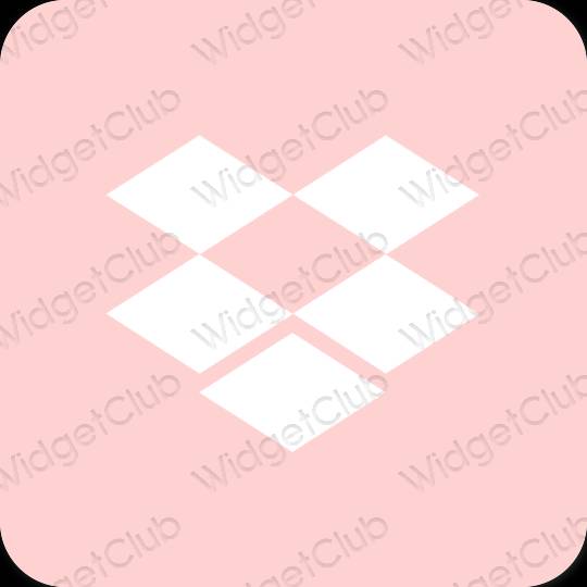 Esztétika rózsaszín Dropbox alkalmazás ikonok