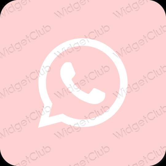 Aesthetic pink WhatsApp app icons