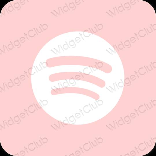 Esthétique rose Spotify icônes d'application