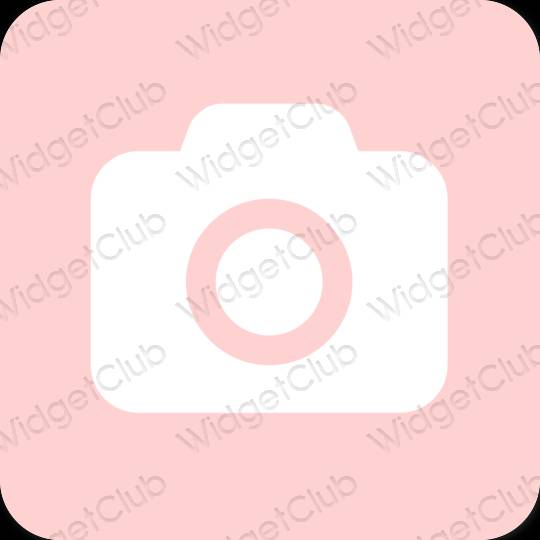Estetik merah jambu Camera ikon aplikasi