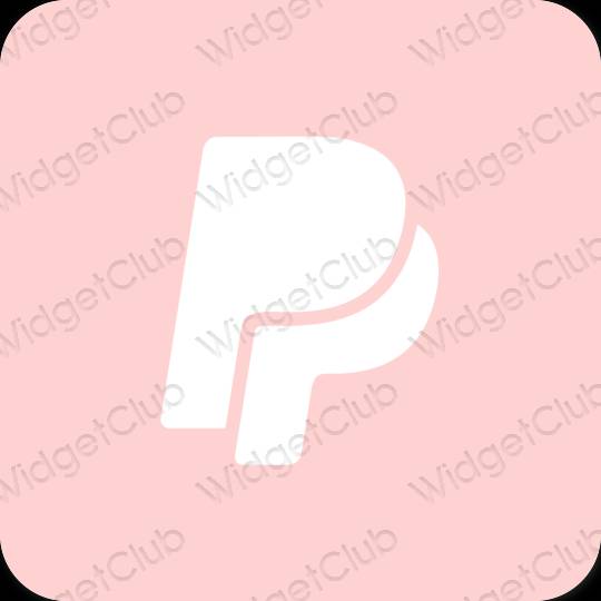 Esthétique rose Paypal icônes d'application