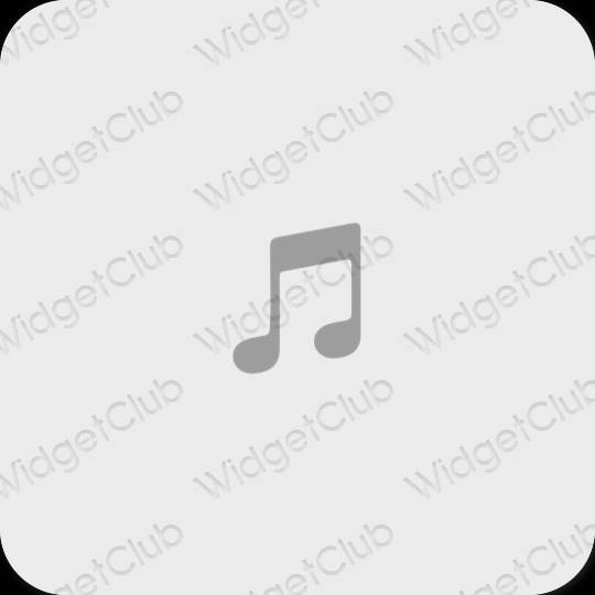 Estetsko siva Apple Music ikone aplikacij