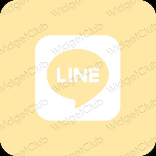 Æstetisk orange LINE app ikoner