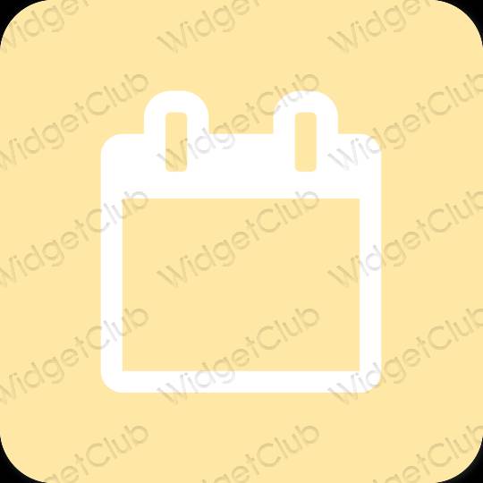 Estetyka żółty Calendar ikony aplikacji