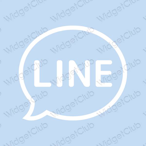 Esthétique bleu pastel LINE icônes d'application