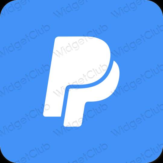 Estetski neon plava Paypal ikone aplikacija