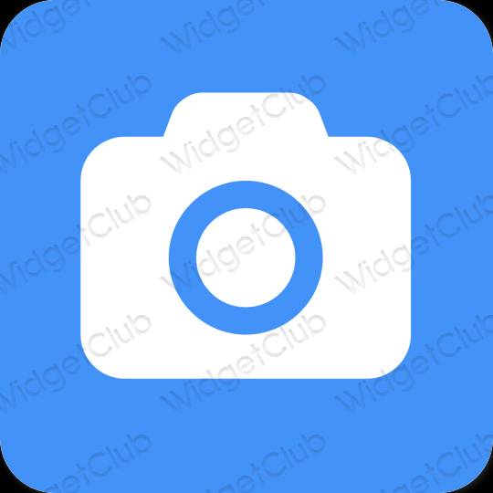 Estetik biru Camera ikon aplikasi