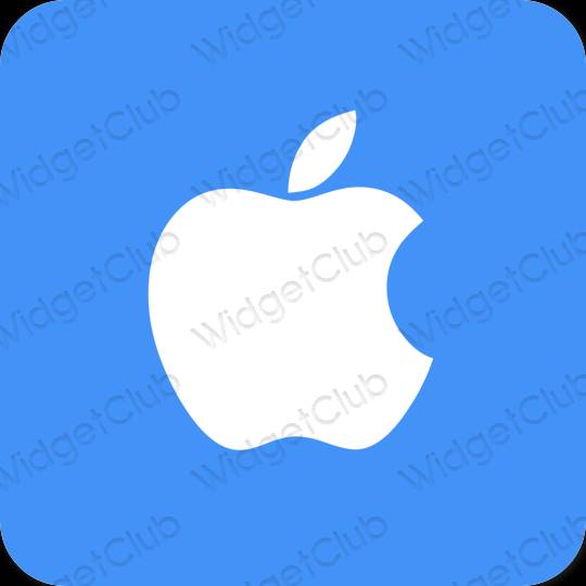 Estetico blu neon Apple Store icone dell'app