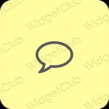 Estetisk gul Messages app ikoner