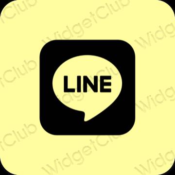 Estetický žlutá LINE ikony aplikací