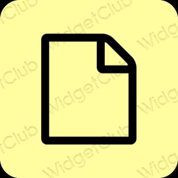 Esteetiline kollane Files rakenduste ikoonid