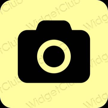 Esthétique jaune Camera icônes d'application