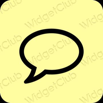 Esthétique jaune Messages icônes d'application