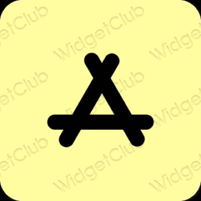 Esztétika sárga AppStore alkalmazás ikonok