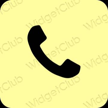 Æstetisk gul Phone app ikoner