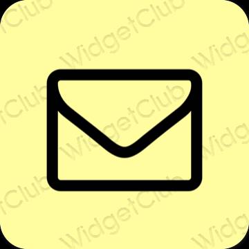 Estetický žlutá Mail ikony aplikací
