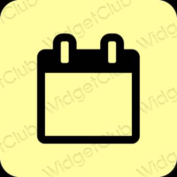 Estético amarelo Calendar ícones de aplicativos