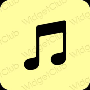 Estetic galben Apple Music pictogramele aplicației