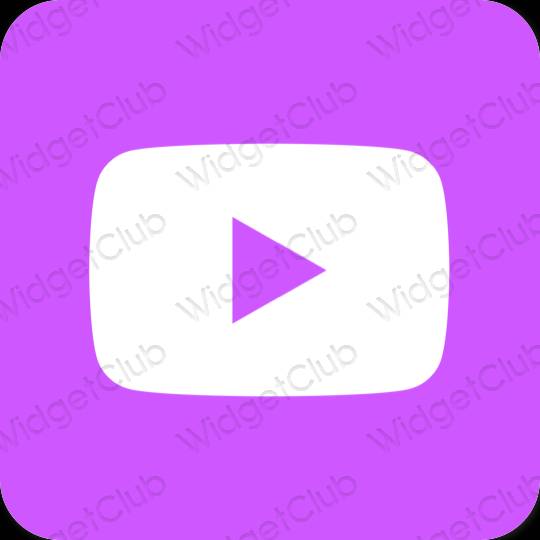 Esthétique mauve Youtube icônes d'application