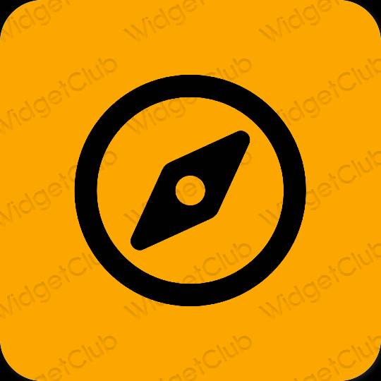 미적인 주황색 Safari 앱 아이콘