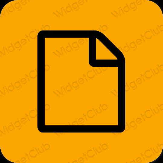 Æstetisk orange Notes app ikoner