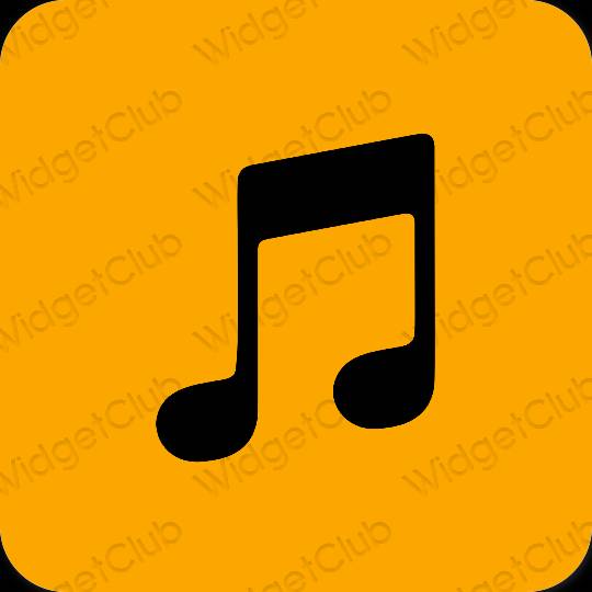 Aesthetic orange Apple Music app icons