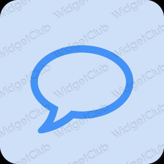 Esteetiline pastelne sinine Messages rakenduste ikoonid