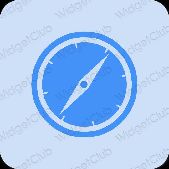 Esthétique bleu pastel Safari icônes d'application