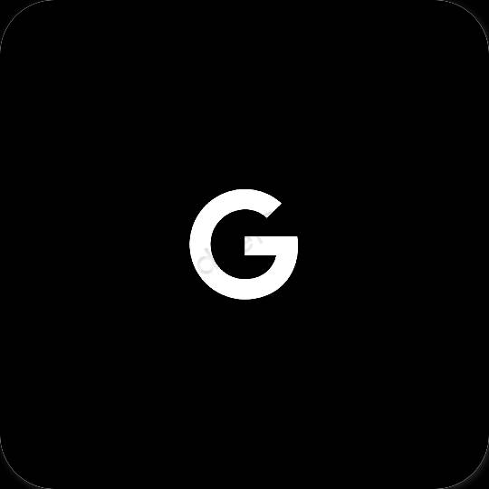 Естетски црн Google иконе апликација