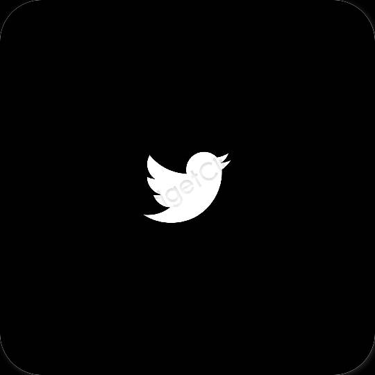 Estetický Černá Twitter ikony aplikací