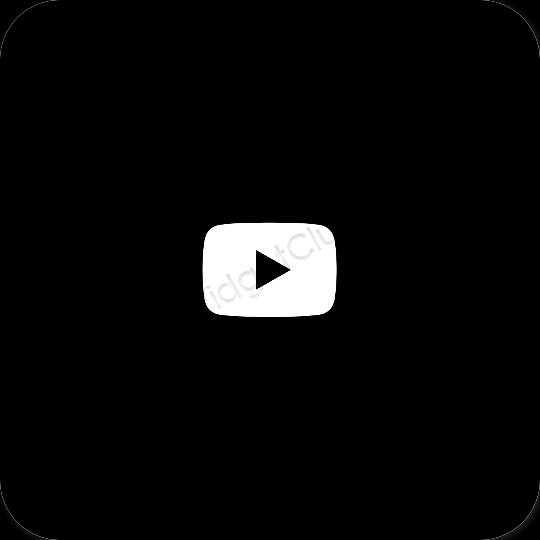 Estetik siyah Youtube uygulama simgeleri