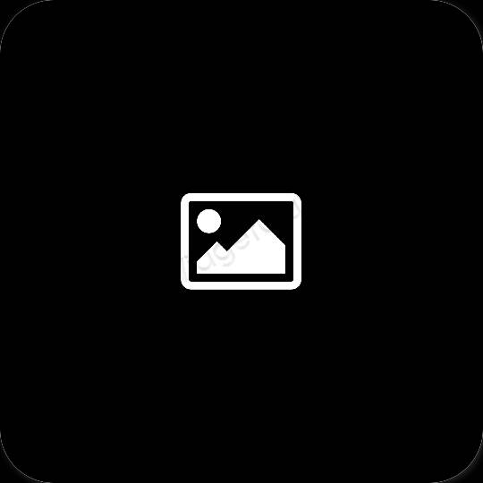 Æstetisk sort Photos app ikoner