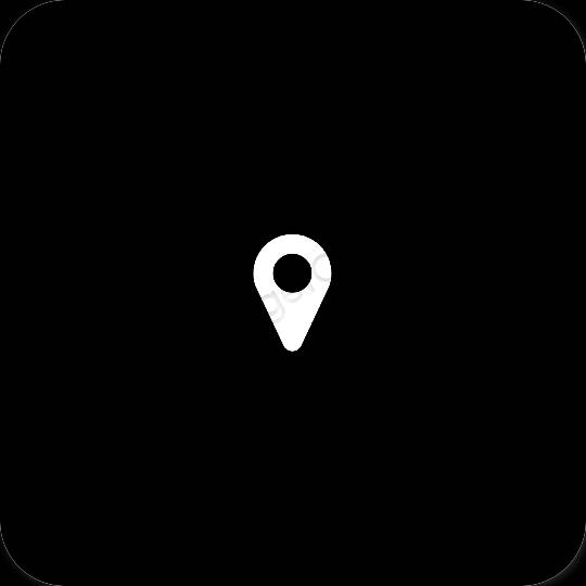 เกี่ยวกับความงาม สีดำ Google Map ไอคอนแอพ