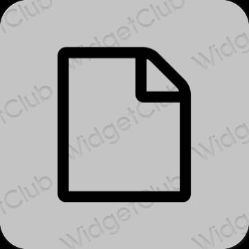Estetické sivá Notes ikony aplikácií