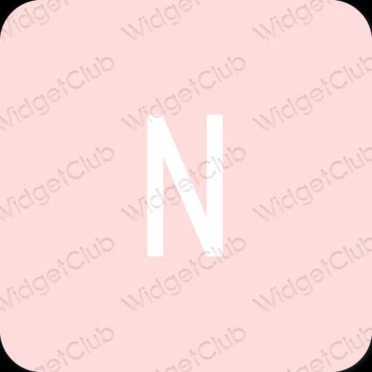 Estetico rosa pastello Netflix icone dell'app