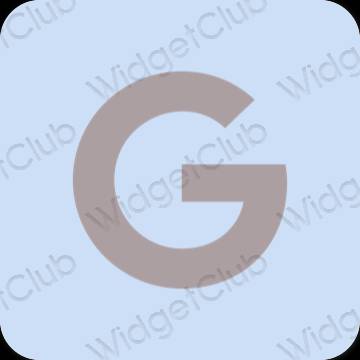 Ესთეტიური პასტელი ლურჯი Google აპლიკაციის ხატები