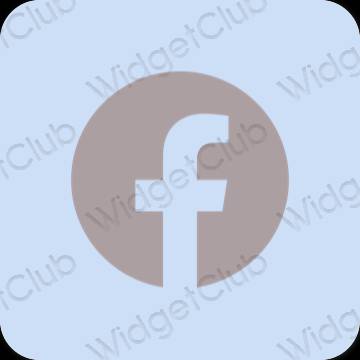 Stijlvol pastelblauw Facebook app-pictogrammen