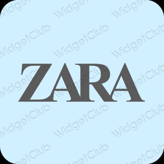 Estetsko pastelno modra ZARA ikone aplikacij