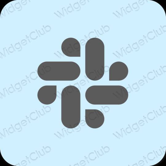 Estético azul pastel Slack ícones de aplicativos