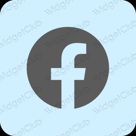 Естетичний пастельний синій Facebook значки програм