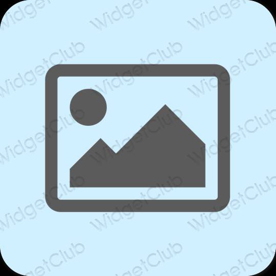 Estetski pastelno plava Photos ikone aplikacija