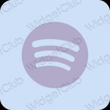 эстетический пастельно-голубой Spotify значки приложений