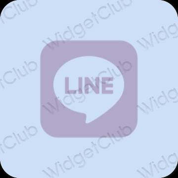 Aesthetic pastel blue LINE app icons