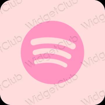 جمالي الوردي الباستيل Spotify أيقونات التطبيق