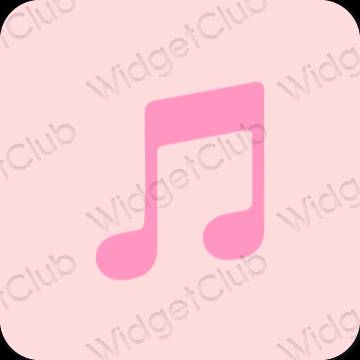 Esthétique rose pastel Apple Music icônes d'application